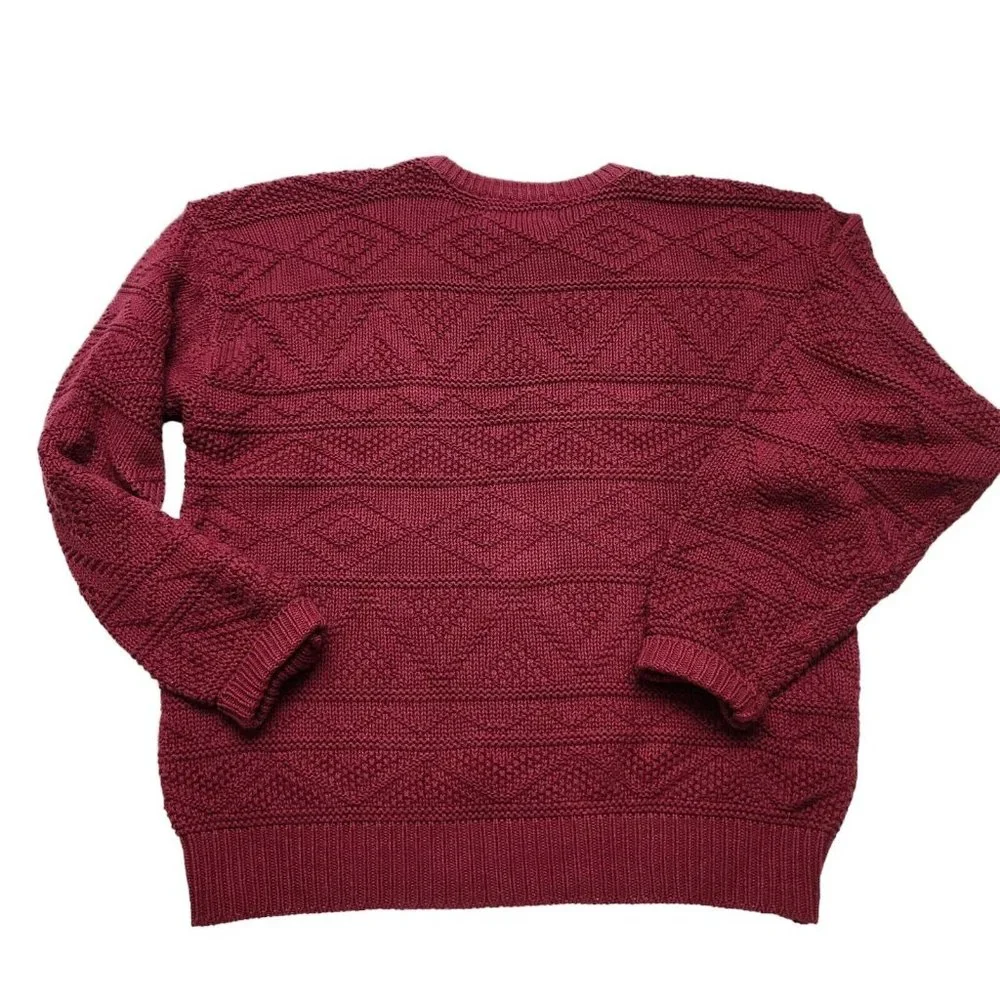 American Eagle Heavy Knitted Red Burgandy Men's Pullover Sweater